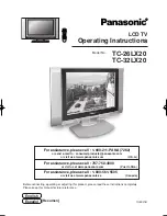 Preview for 1 page of Panasonic 26LX20 - TC - 26" LCD TV Operating Instructions Manual