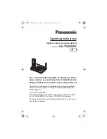 Preview for 1 page of Panasonic 2Line KX-TG8280FX Operating Instructions Manual