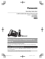 Preview for 1 page of Panasonic 2LINE KX-TG9581 Series Operating Instructions Manual