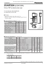 Panasonic 2SA0720A Specification Sheet preview