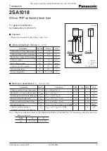 Preview for 1 page of Panasonic 2SA1018 Specification Sheet