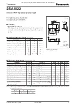 Panasonic 2SA1022 Specification Sheet preview