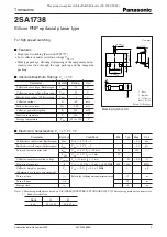 Panasonic 2SA1738 Specification Sheet preview