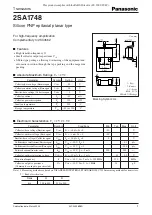 Panasonic 2SA1748 Specification Sheet preview