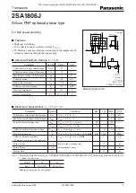 Panasonic 2SA1806J Specification Sheet preview