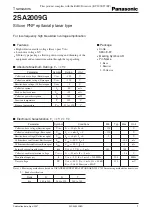 Panasonic 2SA2009G Specification Sheet preview