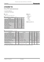 Panasonic 2SA2021G Specification Sheet preview