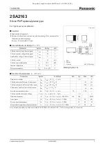 Предварительный просмотр 1 страницы Panasonic 2SA2163 Specification Sheet