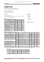 Panasonic 2SB0710A Specification Sheet preview