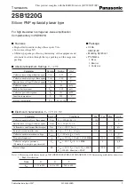 Preview for 1 page of Panasonic 2SB1220G Specification Sheet