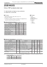 Предварительный просмотр 1 страницы Panasonic 2SB1463G Specification Sheet