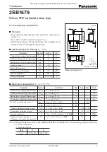 Предварительный просмотр 1 страницы Panasonic 2SB1679 Specification Sheet