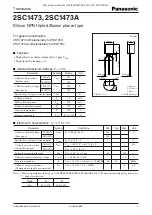 Panasonic 2SC1473 Specification Sheet preview