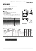 Panasonic 2SC2295 Specification Sheet предпросмотр