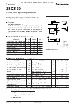 Panasonic 2SC3130 Specification Sheet предпросмотр