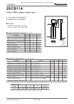 Panasonic 2SC3311A Specification Sheet предпросмотр