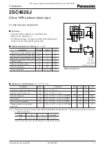 Panasonic 2SC4626J Specification Sheet preview