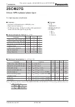 Предварительный просмотр 1 страницы Panasonic 2SC4627G Specification Sheet