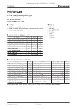 Panasonic 2SC6054G Specification Sheet preview