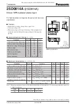 Panasonic 2SD0814A Specification Sheet preview