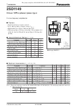 Panasonic 2SD1149 Specification Sheet предпросмотр