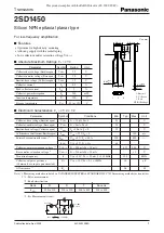 Preview for 1 page of Panasonic 2SD1450 Specification Sheet