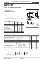 Panasonic 2SD1819A Specification Sheet preview