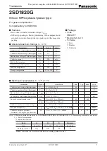 Preview for 1 page of Panasonic 2SD1820G Specification Sheet