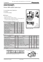 Panasonic 2SD1938(F) Specification Sheet предпросмотр