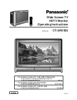 Предварительный просмотр 1 страницы Panasonic 34WX53 - 34" 16:9 HD-Ready Flat-Screen TV Operating Instructions Manual