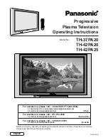 Panasonic 37PA20U - TH - 37" Plasma TV Operating Instructions Manual preview