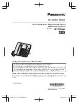 Предварительный просмотр 1 страницы Panasonic 4LINE KX-TGWA40 Installation Manual