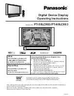 Panasonic 50LCX63 - PT - 50" Rear Projection TV Operating Instructions Manual предпросмотр