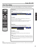 Предварительный просмотр 27 страницы Panasonic 50LCX63 - PT - 50" Rear Projection TV Operating Instructions Manual