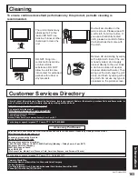 Предварительный просмотр 103 страницы Panasonic 60LCX64 - PT - 60" Rear Projection TV Operating Instructions Manual