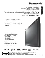 Panasonic 65PZ750U - 65" Plasma TV Operating Instructions Manual preview