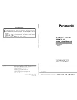 Preview for 1 page of Panasonic AAD03011 Instruction Manual