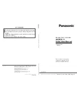 Panasonic AAD03011 Instruction Manual preview