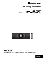 Panasonic AE3000U - LCD Projector - HD 1080p Operating Instructions Manual preview