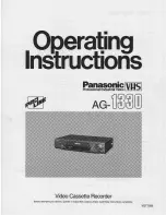 Preview for 1 page of Panasonic AG-1330 Operating Instructions Manual