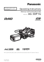 Предварительный просмотр 1 страницы Panasonic AG-3DP1G Operating Instructions Manual