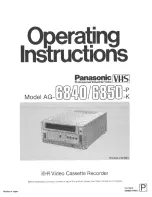 Предварительный просмотр 1 страницы Panasonic AG-6840K Operating Instructions Manual