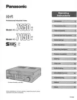 Preview for 1 page of Panasonic AG-7150 Operating Instructions Manual