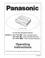 Preview for 1 page of Panasonic AG-720 Operating Instructions Manual