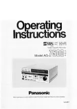 Предварительный просмотр 1 страницы Panasonic AG-7500 Operating Instructions Manual