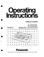 Panasonic AG-A850 Operating Instructions Manual preview