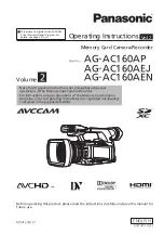 Panasonic AG-AC160A Series Operating Instructions Manual preview