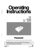 Panasonic AG-B15 Operating Instructions Manual preview
