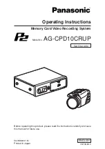 Preview for 1 page of Panasonic AG-CPD10CRUP Operating Instructions Manual