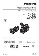 Panasonic AG-CX10 Operating Instructions Manual предпросмотр